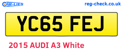 YC65FEJ are the vehicle registration plates.