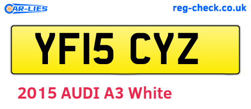 YF15CYZ are the vehicle registration plates.