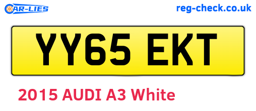 YY65EKT are the vehicle registration plates.