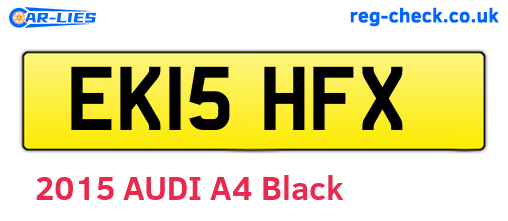 EK15HFX are the vehicle registration plates.