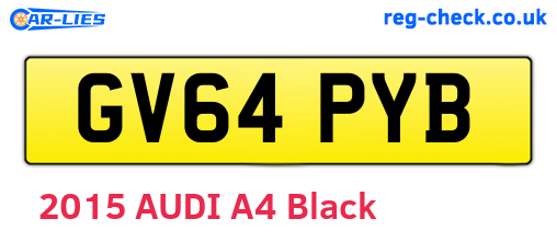 GV64PYB are the vehicle registration plates.