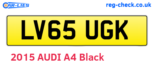 LV65UGK are the vehicle registration plates.