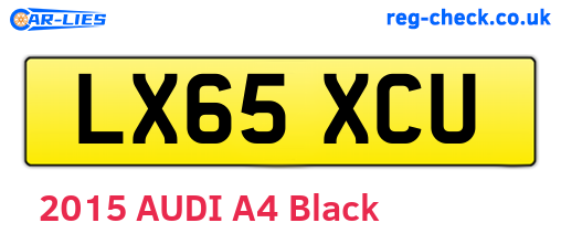 LX65XCU are the vehicle registration plates.