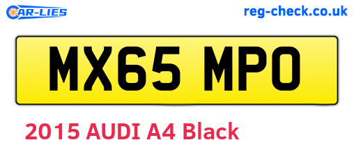MX65MPO are the vehicle registration plates.