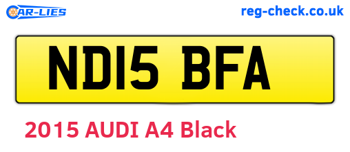 ND15BFA are the vehicle registration plates.