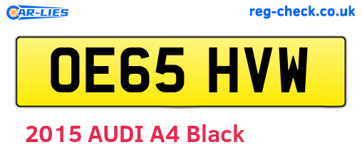 OE65HVW are the vehicle registration plates.