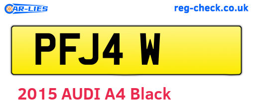 PFJ4W are the vehicle registration plates.