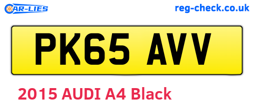 PK65AVV are the vehicle registration plates.