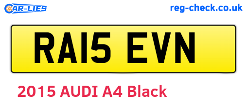 RA15EVN are the vehicle registration plates.
