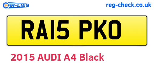 RA15PKO are the vehicle registration plates.