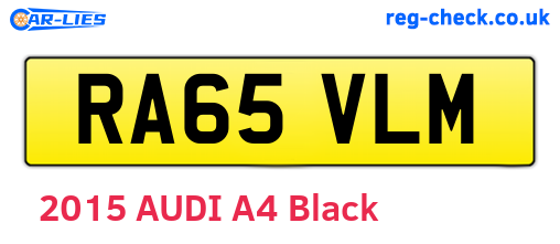 RA65VLM are the vehicle registration plates.