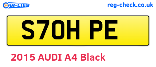 S70HPE are the vehicle registration plates.
