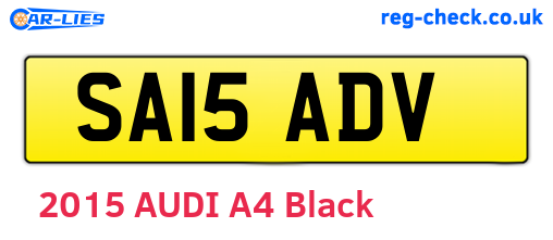 SA15ADV are the vehicle registration plates.