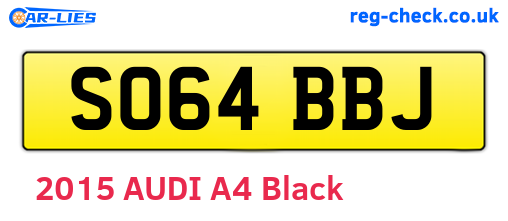 SO64BBJ are the vehicle registration plates.