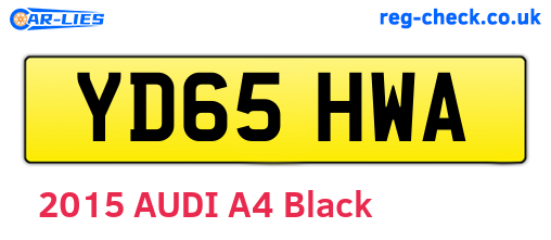 YD65HWA are the vehicle registration plates.