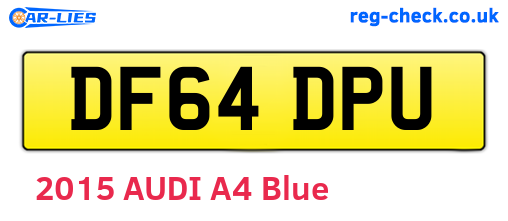 DF64DPU are the vehicle registration plates.