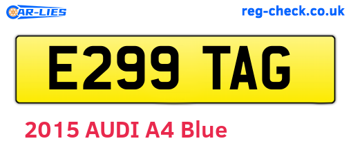 E299TAG are the vehicle registration plates.