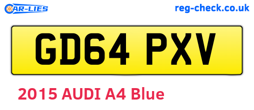 GD64PXV are the vehicle registration plates.