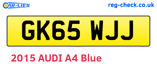 GK65WJJ are the vehicle registration plates.