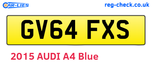 GV64FXS are the vehicle registration plates.