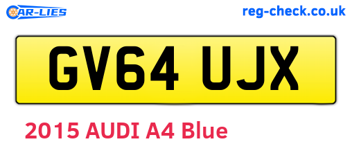 GV64UJX are the vehicle registration plates.