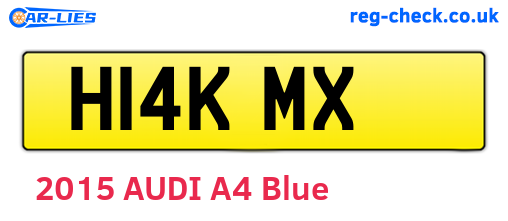 H14KMX are the vehicle registration plates.