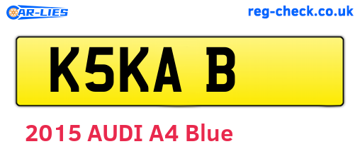 K5KAB are the vehicle registration plates.