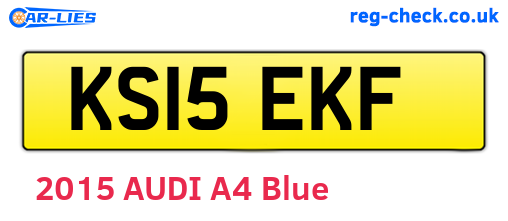 KS15EKF are the vehicle registration plates.