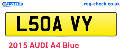 L50AVY are the vehicle registration plates.