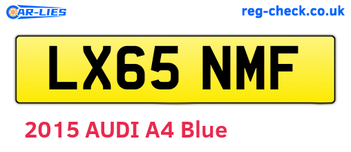 LX65NMF are the vehicle registration plates.