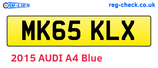 MK65KLX are the vehicle registration plates.
