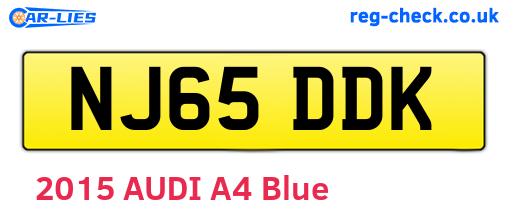 NJ65DDK are the vehicle registration plates.