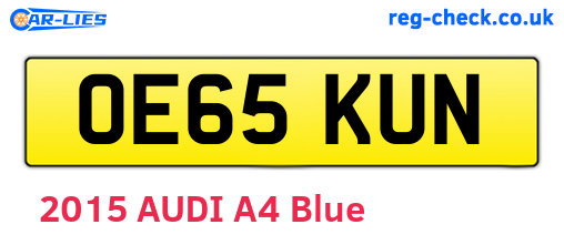 OE65KUN are the vehicle registration plates.
