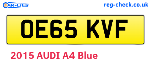 OE65KVF are the vehicle registration plates.