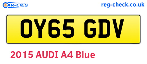 OY65GDV are the vehicle registration plates.