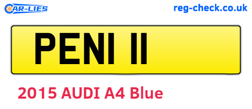 PEN111 are the vehicle registration plates.