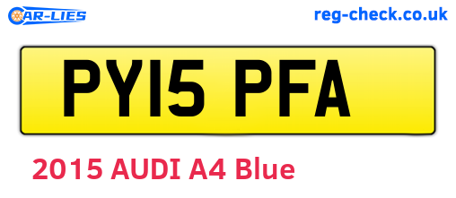PY15PFA are the vehicle registration plates.