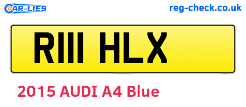 R111HLX are the vehicle registration plates.