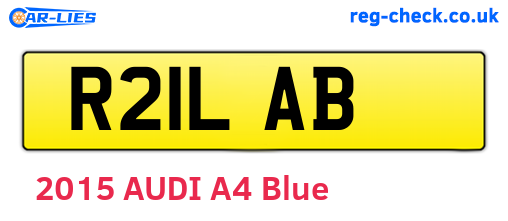 R21LAB are the vehicle registration plates.