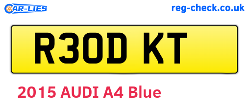 R30DKT are the vehicle registration plates.