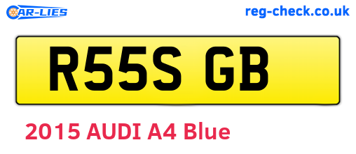 R55SGB are the vehicle registration plates.