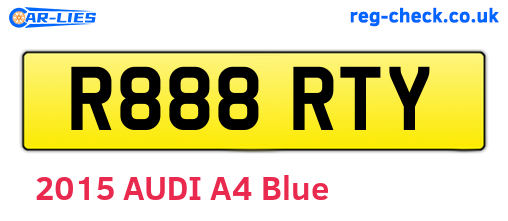 R888RTY are the vehicle registration plates.