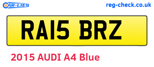 RA15BRZ are the vehicle registration plates.