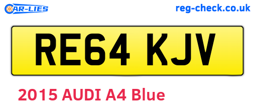RE64KJV are the vehicle registration plates.
