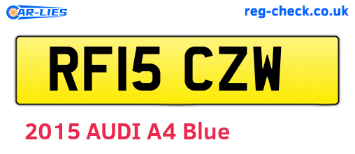 RF15CZW are the vehicle registration plates.