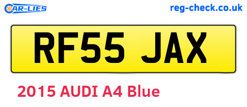 RF55JAX are the vehicle registration plates.