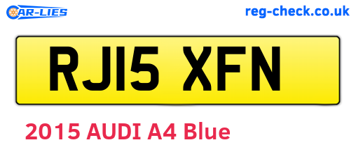 RJ15XFN are the vehicle registration plates.