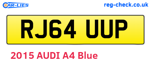 RJ64UUP are the vehicle registration plates.