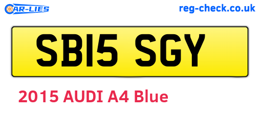 SB15SGY are the vehicle registration plates.