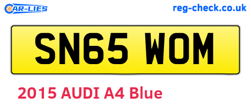 SN65WOM are the vehicle registration plates.